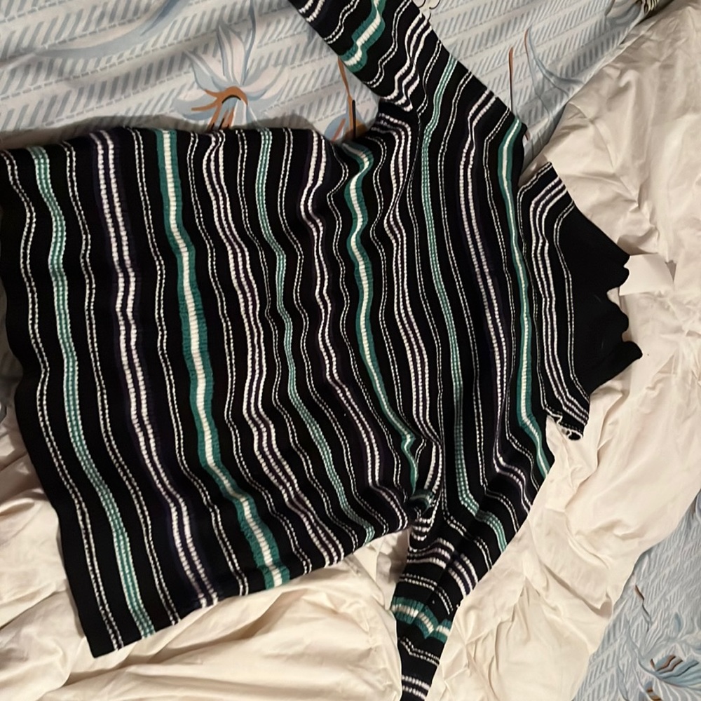 turtle neck open shoulder long sleeve calvin klein